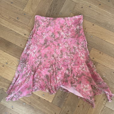 Gonna in seta rosa floreale