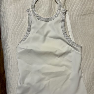 Zara weisses Paillettentop