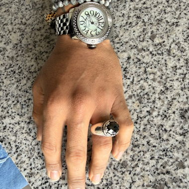 Montre analogique Glam Rock, argentée
