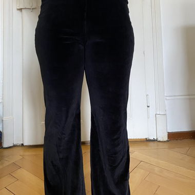 Pantalon en tissu velouté