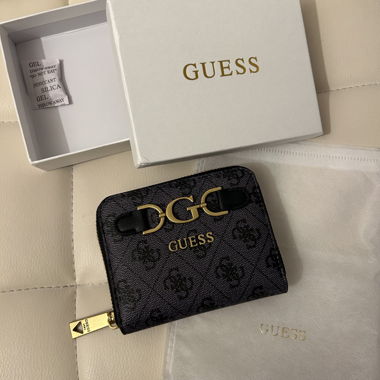 Guess Portemonnaie Wallet schwarz black grau gray