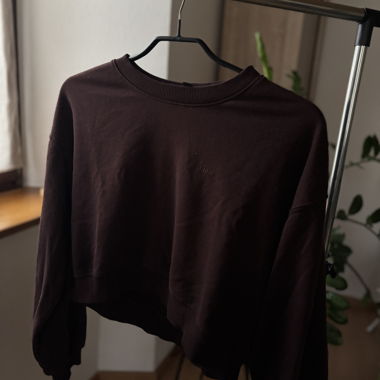 Dark Brown Cropped Sweatshirt