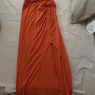 Long Orange Skirt
