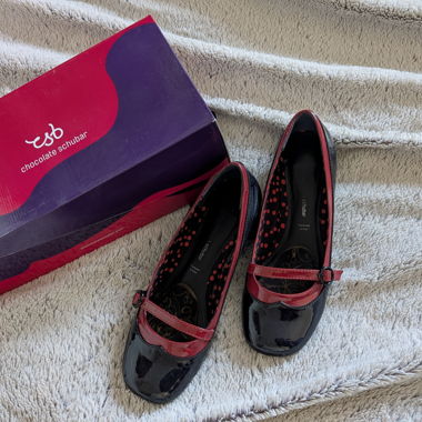 Black And Red Ballerina Shoes