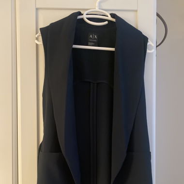Mitellange Blazer-Weste in dunkelblau