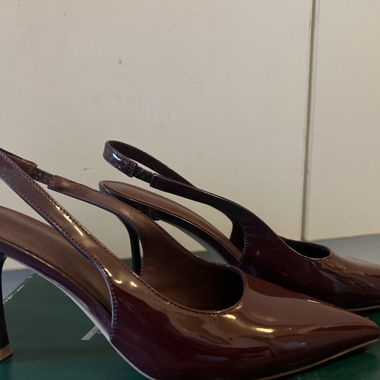 Mango burgundy kitten heels