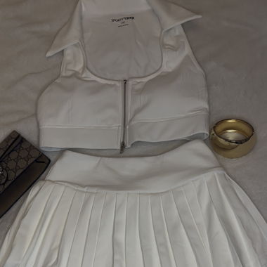 Set Oysho top e gonna plissettata bianco