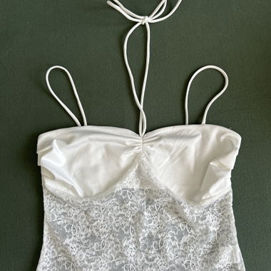 Top blanc dentelle 