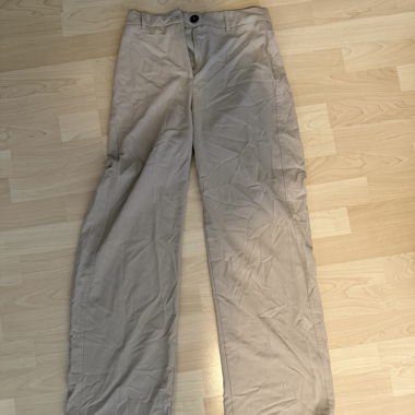 Pantalon en tissu taille haute beige