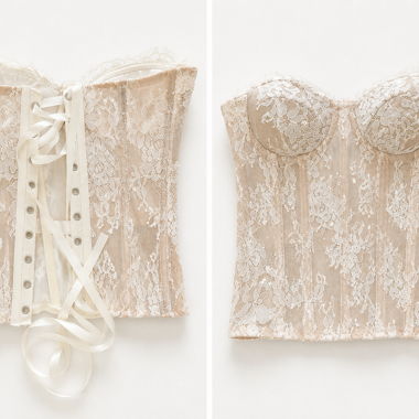 Top corsetto in pizzo