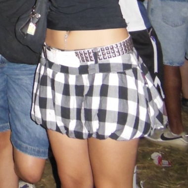 Checkered bubble mini skirt Gr. M