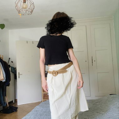 Gonna midi estiva beige