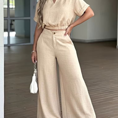 Ensemble top et pantalon large
