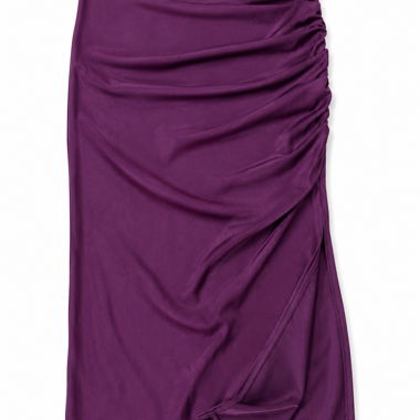 Jupe longue violette drapee