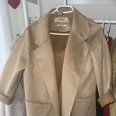 Leichte Jacke beige in Velour-Optik