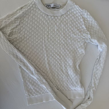 Maglione in pizzo Zara bianco