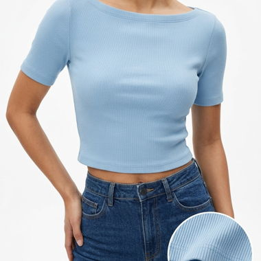 Light Blue Cropped Top
