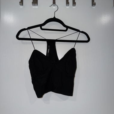 Crop Top Nero con Spalline
