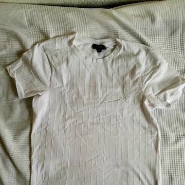 SMOG Tshirt weiss fein strukturiert liniert