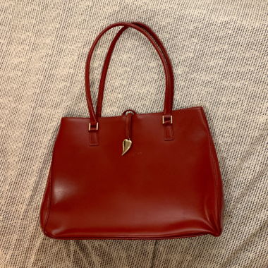 Large red handbag