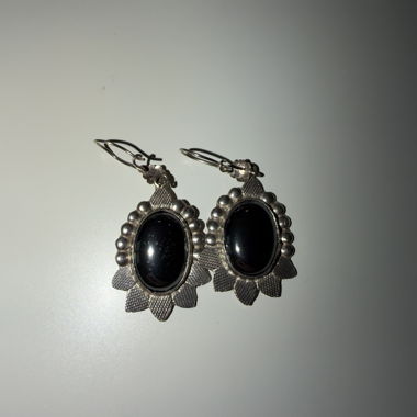 Black Oval Earrings
