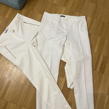 Set di pantaloni bianchi da donna di Sisley e Mango 