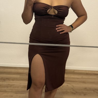 Bordeaux Dress with Slit