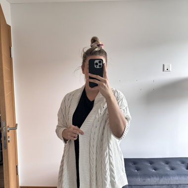 Cardigan in maglia crema Zara M