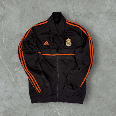 real madrid adidas trackjacket in black/orange