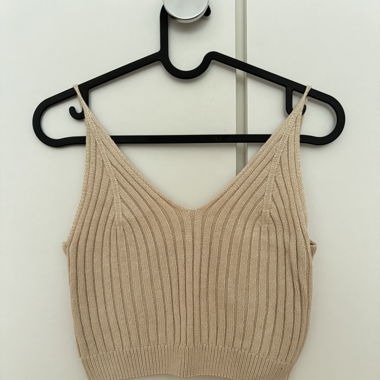 beiges strick crop top
