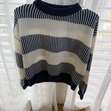 Blue and White Striped Sweater