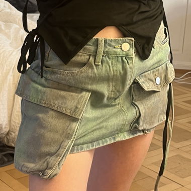 jean skirt with pockets