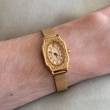 Orologio Vintage con Bracciale Dorato