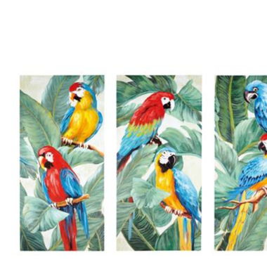 Tableau Triptyque toile perroquets 