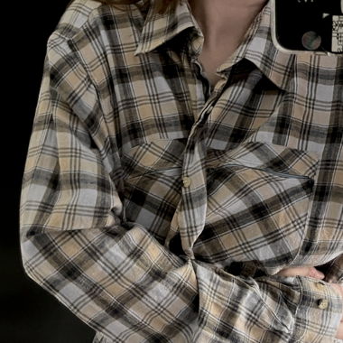 Camicia vintage oversize a quadri