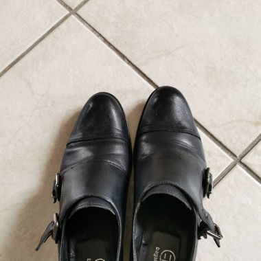 Schuhe Schwarz Leder 38