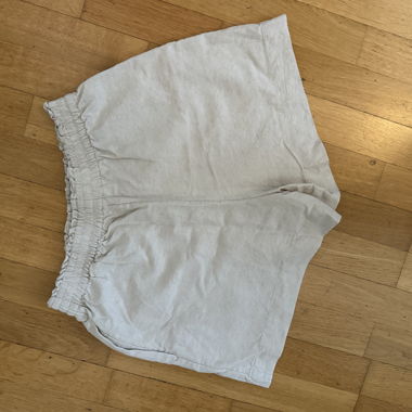 Beige Baumwoll-Shorts