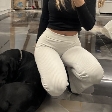 Beige Flared Leggings