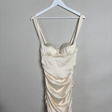 Satin-Falten-Mini-Kleid
