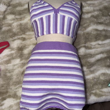 Lilac Striped Set