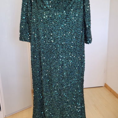 Green Sequin Evening Dress