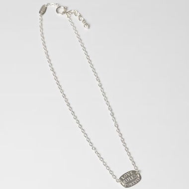 Collier Argenté En Soie Love Rules Forever