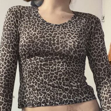 Langarmoberteil mit Leopardenmuster