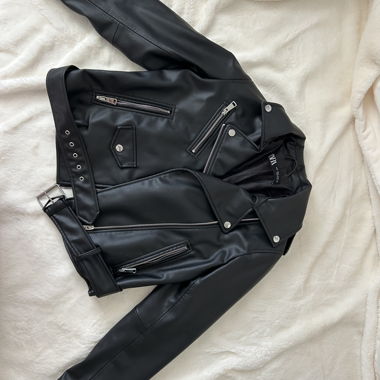 ZARA Black Faux Leather Jacket