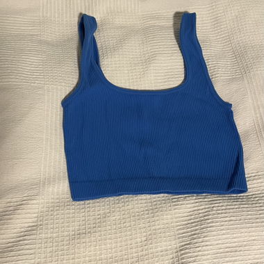 Top corto blu