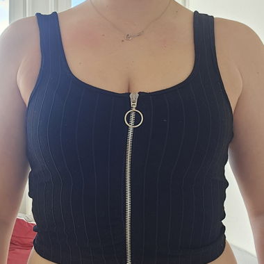 Crop-top black fermeture éclaire 