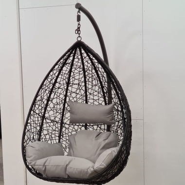RATTAN HÄNGESESSEL IN 2 FARBEN INKL KISSEN & HÜLLE