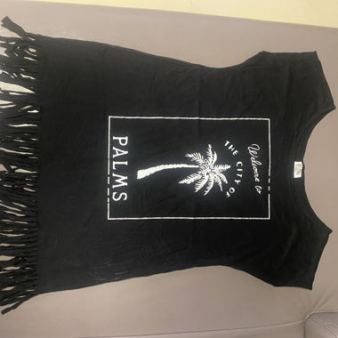 Schwarzes Palma Top mit Fransen