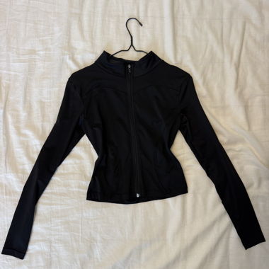 Veste de sport noire à fermeture éclair