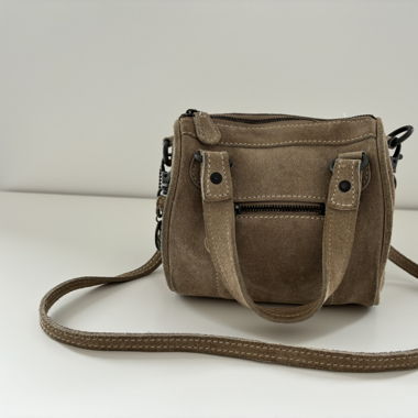 Small suede bag